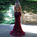 Spaghetti Straps V-neck Mermaid Sparkly Tulle Evening Dress Long Prom Gowns - Prom Dresses