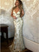 Spaghetti Straps V-neck Mermaid Sparkly Tulle Evening Dress Long Prom Gowns - Prom Dresses