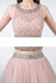 Sparkly Two Piece Homecoming Dresses Short Beaded Tulle Prom Gowns with Sequins - Prom Dresses