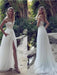 Split Lace Applique Sweep Train A Line Wedding Dresses - wedding dresses