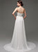 Strapless Chiffon A-Line Empire Waist Wedding Gown With Pearl Belt