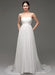 Strapless Chiffon A-Line Empire Waist Wedding Gown With Pearl Belt