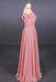 Strapless Floor Length Chiffon Pink Prom Simple A Line Bridesmaid Dress - Prom Dresses