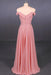 Strapless Floor Length Chiffon Pink Prom Simple A Line Bridesmaid Dress - Prom Dresses