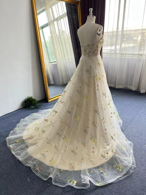 Strapless Floral Long Prom Dress Floral Formal Evening Dress for Women - Dress