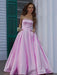 Strapless Sleeveless Floor-Length A-line With Ruffles Satin Dresses - Prom Dresses