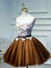 Strapless Tulle Homecoming Lace Appliqued Bowknot Short Prom Party Dress - Prom Dresses
