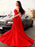 Stylish Halter Neck Red Long Prom Dresses, Elegant Halter Neck Red Formal Dresses, Red Evening Dresses