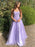 Stylish Purple Lace Long Prom Dresses, Purple Formal Evening Dresses