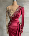 Stylish Satin evening dress with Side Sweep Train | Prom dresses with long sleeves - Prom Dresses