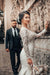 Stylish White Floral Lace Mermaid Bridal Dresses Long Sleeves V-Neck Spring Wedding Dress - Wedding Dresses
