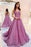 Sweetheart Neck Open Back Purple Tulle Long Prom Dresses, y Purple Formal Evening Dresses 