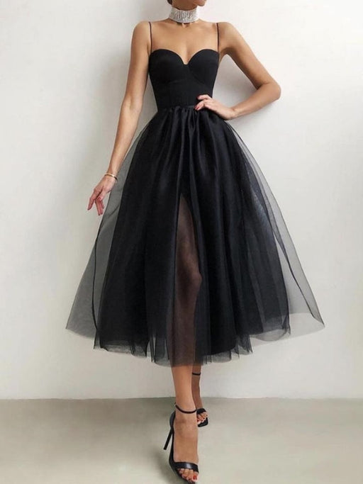 Sweetheart Neck Short Black Prom Dresses with Straps, Short Black Formal Graduation Evening Dresses