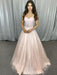 Sweetheart Neck Strapless Pink Lace Long Prom Dresses, Pink Lace Formal Dresses, Pink Evening Dresses