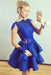 Tiered Long Sleeves Royal Blue Satin Homecoming with Appliques Mini Prom Dress - Prom Dresses
