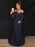 Trumpet/Mermaid Off-the-Shoulder Long Sleeves Sweep/Brush Train Lace Stretch Crepe Dresses - Prom Dresses