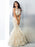 Trumpet/Mermaid Sheer Neck Beading Sleeveless Long Tulle Two Piece Dresses - Prom Dresses