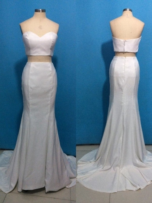 Trumpet/Mermaid Sweetheart Stretch Crepe Sleeveless Sweep/Brush Train Dresses - Prom Dresses