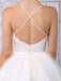 Tulle Knee-Length Spaghtti A-line Wedding Dress With Long-sleeves Lace Wrap misshow