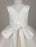 Flower Girl Dresses Tulle Satin V Neck Tutu Dress Ivory Beading Waist Sleeveless A Line Dinner Dress With Sash