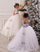 Flower Girl Dresses Jewel Neck Tulle Sleeveless Ankle Length Princess Silhouette Bows Kids Party Dresses