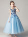 Flower Girl Dresses Jewel Neck Tulle Sleeveless Ankle Length Princess Silhouette Flowers Kids Party Dresses