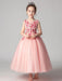 Flower Girl Dresses Jewel Neck Tulle Sleeveless Ankle Length Princess Silhouette Flowers Kids Party Dresses