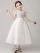 Flower Girl Dresses Jewel Neck Tulle Sleeveless Ankle Length Princess Silhouette Embroidered Kids Party Dresses