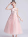 Flower Girl Dresses Jewel Neck Tulle Sleeveless Ankle-Length Princess Kids Party Dresses