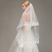 Two Layers Lace Edge Comb White Ivory Wedding Veils | Bridelily - wedding veils