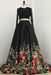 Two Piece Black Sleeve Formal Appliques Long Prom Dress - Prom Dresses