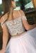 Two Piece Off the Shoulder Tulle Short Homecoming Charming Prom Dress with Beads - Prom Dresses