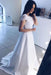 Two Pieces Red Short Sleeve Satin with Lace Top Cheap Prom Dresses - Prom Dresses