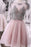 Two Pieces Short Prom Cute Lace Homecoming Dress Tulle Cocktail Dresses - Prom Dresses