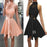 Unique Style Peach High Neck Sleeveless Backless Homecoming Cheap Prom Dress - Prom Dresses