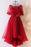 Unique Sweetheart Red High Low Lace Up Back Tulle Cheap Prom Dress With Appliques - Prom Dresses