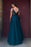 V Neck and V Back Blue Lace Beaded Long Prom Dresses, Long Blue Lace Formal Evening Dresses