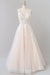 V-neck Appliques Tulle Floor length Wedding Dress - Wedding Dresses