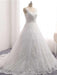V-Neck Beaded Backless Lace A-Line Wedding Dresses - wedding dresses