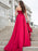 V Neck Burgundy Satin Long Prom Dresses with Side Slit, V Neck Burgundy Formal Graduation Evening Dresses 