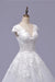 V-Neck Cap Sleeve Lace-up Tulle Wedding Dress - Wedding Dresses