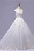 V-Neck Cap Sleeve Lace-up Tulle Wedding Dress - Wedding Dresses