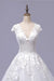 V-Neck Cap Sleeve Lace-up Tulle Wedding Dress - Wedding Dresses