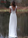 V-Neck Cap Sleeves Tulle Backless Boho Wedding Dresses - wedding dresses