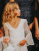 White Flower Girl Dresses V-Neck Lace Long Sleeves Floor-Length A-Line Lace Kids Social Party Dresses