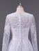 V-Neck Long Sleeve Lace Appliques A-Line Wedding Dresses - wedding dresses