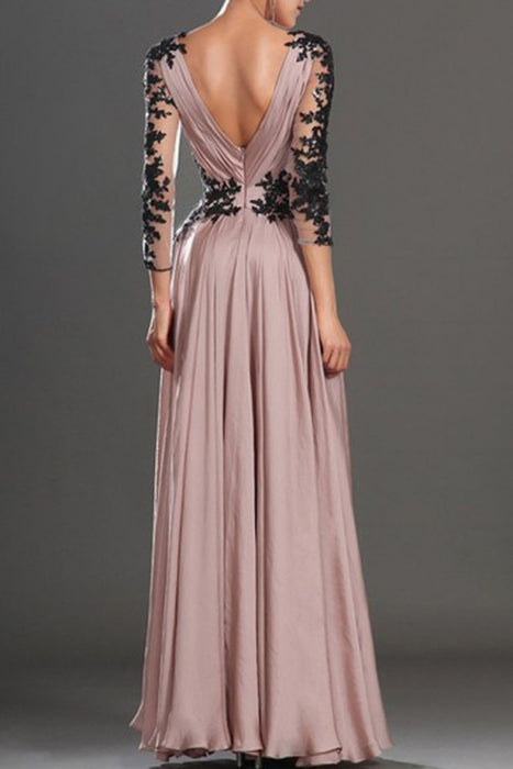 V-Neck Long Sleeve Lace Prom Dress/Evening Dress - Prom Dresses