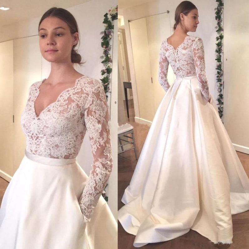 Cheap Wedding Dresses Online&Simple Long Sleeve Wedding Dresses 2020 ...