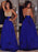 V-Neck Sleeveless Sweep/Brush A-line Train With Beading Satin Dresses - Prom Dresses