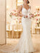 Wedding Bridal Gowns Mermaid Queen Annie Neck Sleeveless Lace Bridal Gowns
